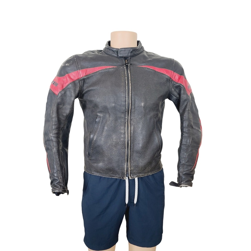Dainese Motorcycle Leather, Perforated Protective Sporty Men's Size S